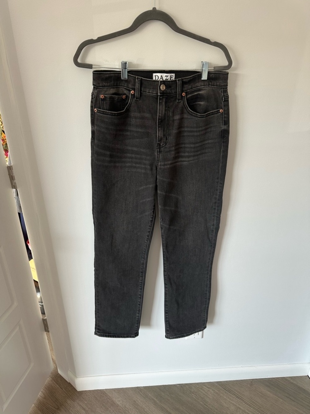 Daze Black Straight Leg Jeans